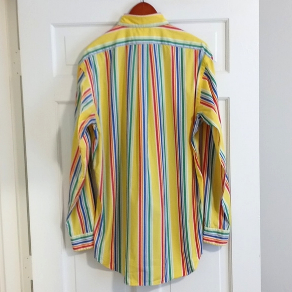🌞VTG Ralph Lauren🌞 - Yellow/Multi Stripe L/S Button Down - Picture 2 of 11